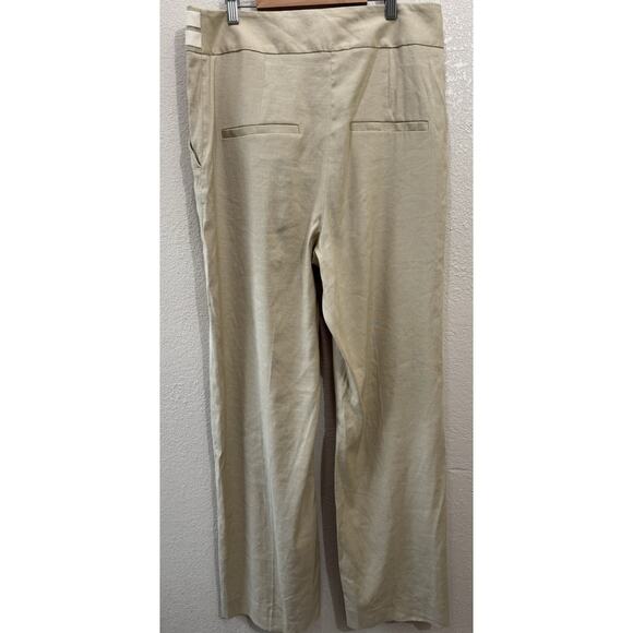 Veronica Beard Cruz Linen Blend Straight Leg Pants With Belt Womens Size 12 - Picture 3 of 7